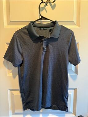 Perry Ellis Charcoal Patterned Polo